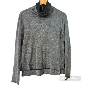 Peruvian Connection silver sparkle turtleneck sweater size S
